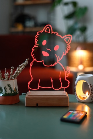 Kişiye Özel Şirin Köpek Masaüstü 3D Led Lamba