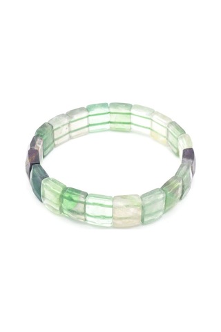 Murty99 Kare Kesim Hakiki Florit Taşı Bileklik Yeşil