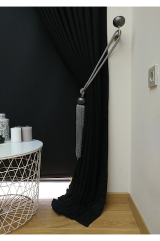 Taç Soft Siyah Fon Perde (481097295) Siyah