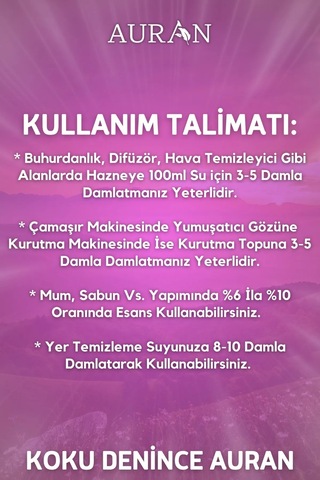 Auran Auran Amber + Lavanta + Pudra Esansiyel Uçucu Yağı 3 x 10 ML