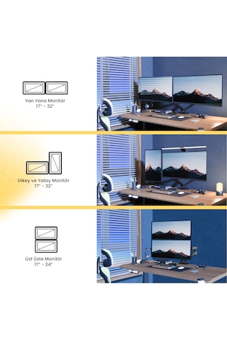Nb Ergonomic Nb A5c 17-32 İnch Çift Kol 2-9 Kg Monitör Standı 2026 Versiyon