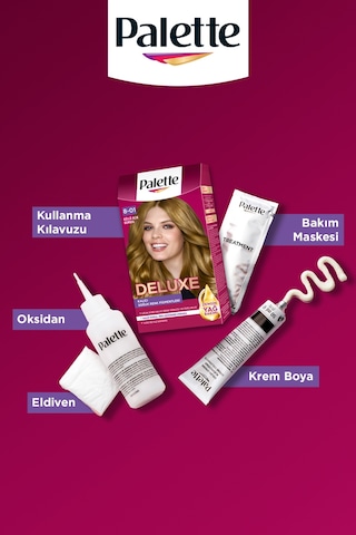 Palette Deluxe Yoğun Renkler 8 - 01 Küllü Açık Kumral Saç Boyası