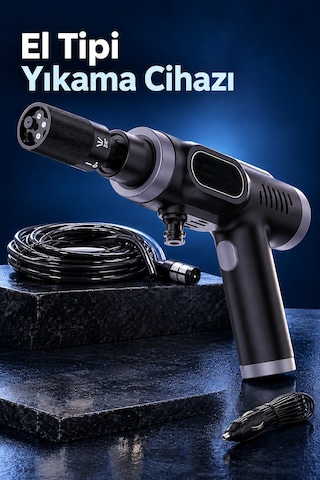 Tek Taşınabilir Araç Yıkama Makinesi Köpük Hazneli Şarjlı Set Najmaddin