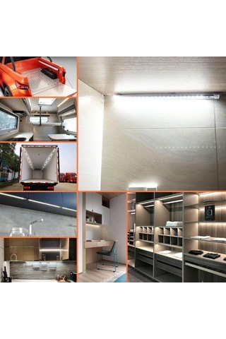 2 Adet Alüminyum Kasa Yüksek Lümen Bar Led 12 Volt 50 Cm Şeffaf Kasa Beyaz Işık