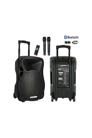 Lastvoice 1200W 15 İNÇ Portatif Şarjlı Mikrofonlu Ekholu Mevlüt Amfisi (LS-P1915EE)