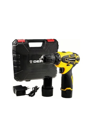 Deko 18V 3 Ah Çift Akülü Darbesiz Matkap Vidalama Sarı