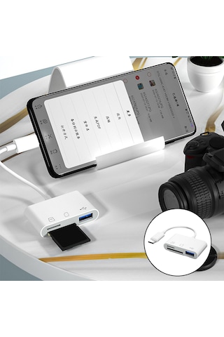 Homyl 3'ü 1 Arada Usb C Tf Sd Kart Okuyucu Kamera Hafıza Kartı