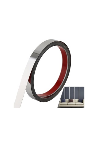 Yifomall Stainless Steel Otomatik Yapışkan Kenar Bandı 6m 50mm Ayna Gümüş Duvar Tavan Mobilya Dekoratif Kaplama