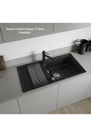 Blanco Adıra Xl 6 S Granit Evye, Antrasit Renk, Tezgah Üstü, Çift Yönlü Damlalık, 100x50 Cm Antrasit