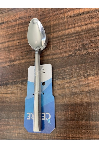 Enashop Paslanmaz Çelik Tatlı Kaşığı Seti 6 Adet Klasik Düz Model Inox