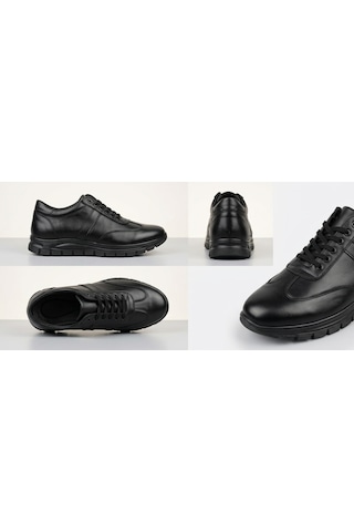 Growish Gd0101 Hakiki Deri Küçük Büyük Numara Kaydırmaz Güçlü Taban Ekonomik Günlük Sneaker Erkek Kadın Ayakkabı Siyah