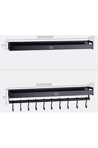 Pazly Mutfak Çok Fonksiyonlu Duvara Asma Tutucu Baharat Saklama Rafı, Küçük Ve Pratik Beyaz