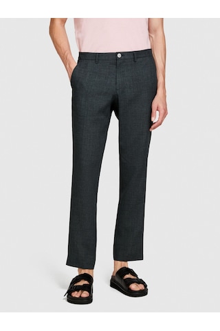 Sisley Keten Karışımlı Slim Confort Fit Pantolon Erkek Siyah Mix Pantolon - 324p434xsf04a
