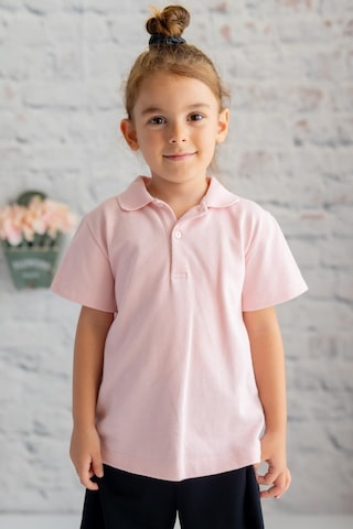 Zeyland Kız Çocuk Polo Yaka Kısa Kol T-shirt Pembe