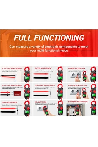 Besthome1 Hallow Metre Lcd Multimetre Siyah Kırmızı Universal, 88a Pen, Ölçüm Aleti