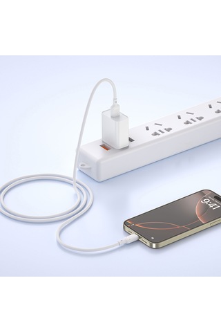 Abatech Usb-a To Lightning Hızlı Şarj Özellikli Data Ve Şarj Kablosu Beyaz