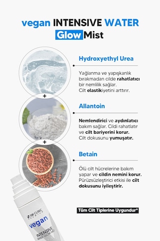3w Clınıc Cam Cilt Görünümü Yaratan Vegan Nemlendirici Yüz Misti 3W CLINIC Vegan Water Glow Mist 100ml
