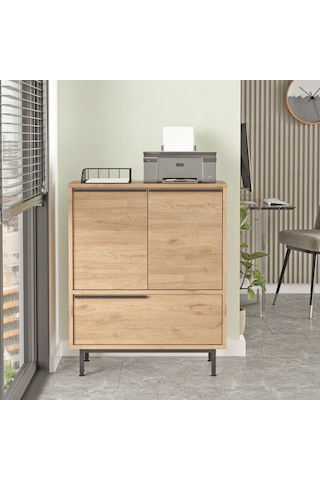Yurudesign Ocean Ofis Dolabı 3 Kapaklı Metal Ayaklı Sepet On8b-s Kahverengi