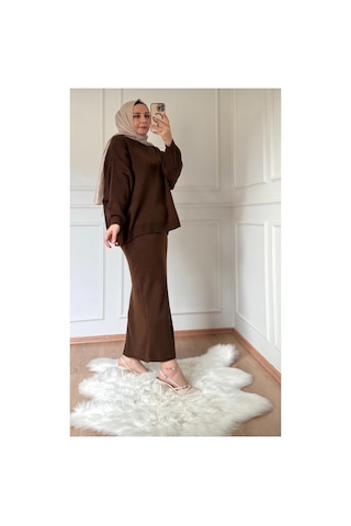 Bomii Triko 2 Li Takım Kazak Etek Metalik - 938331387 Metalik