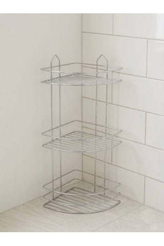 Banyo Düzenleyici Lux Raf, 3 Katlı Raf Üçgen Krom