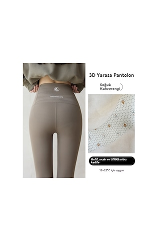 Kadınlar İçin Sonbahar Ve Kış Kalınlaştırılmış Polar Taytlar - Hafif Ve Sıcak Stil Kahverengi