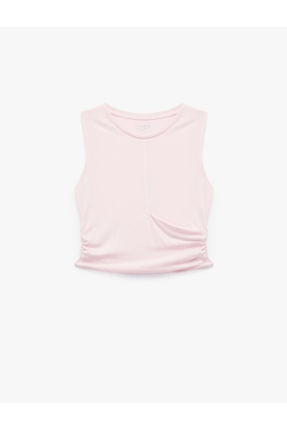 Koton Kolsuz Bisiklet Yaka Slim Fit Büzgülü Modal Sporcu Atleti Açık Pembe 5sak30069nk Pembe