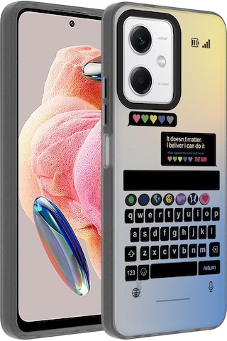 Redmi Note 12 4g Kılıf Desenli Dragon Sert Kapak - Klavye Klavye Klavye