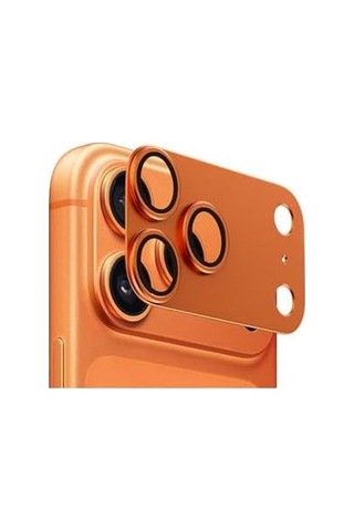 Senon Apple iPhone Uyumlu 17 Pro Max İçin Zore Cl-20 Kamera Lens Koruyucu Turuncu