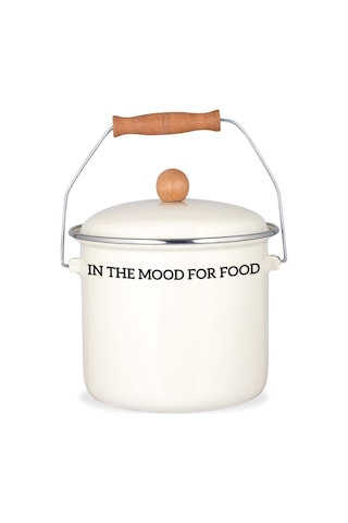 Vintage Krem Emaye Bakraç 28 Cm Şeffaf