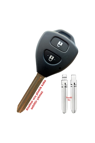 Toyota Corolla Auris Rav4 Hilux Uyumlu Toy43 Uçlu Logolu Kumanda Anahtar Kabı