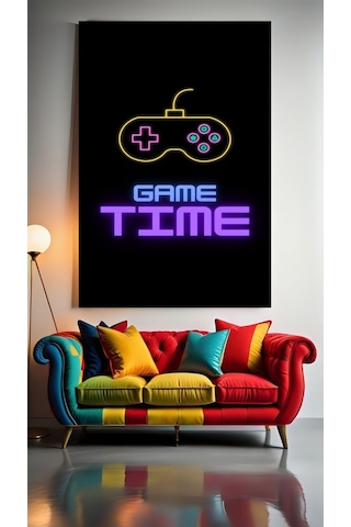 Oyuncu Odası İçin Neon Tonlarda Tablo 3 Ev Duvar Salon Güzellik Salonu Ofis Dükkan Dekarasyon Kanvas Tablo 03102