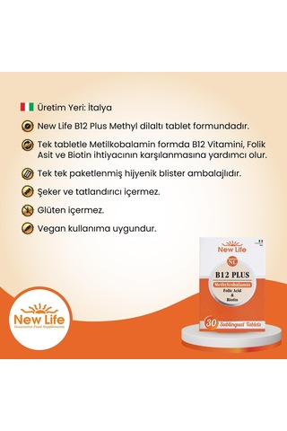 B12 Plus Metilkobalamin 30 Tablet 3 Paketi