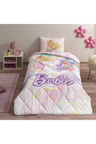 Taç Lisanslı Barbie Mermaid Tek Kişilik Pamuk Yorgan Seti 000000001000050028 Çok Renkli