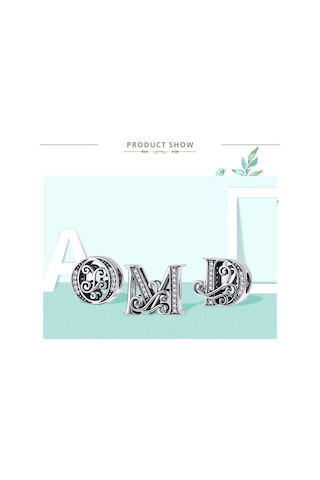 Wostu 925 Ayar Gümüş Az 26 Harfler Göz Kamaştırıcı Boncuk Fit Charm Bilezik Ve Kolye S