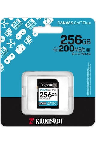 Kingston Sdg4-256gb 256gb Sdxc Canvas Go Plus Gen4 200mb-s C10 Uhs-ı U3 V30 Hafıza Kartı