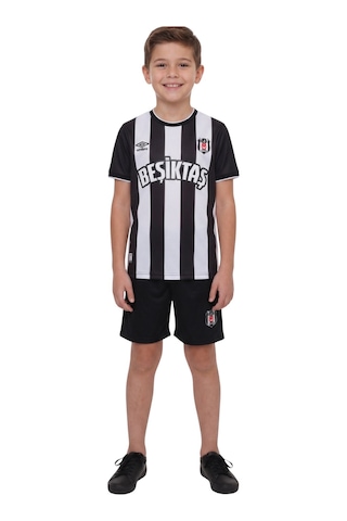Beşiktaş Lisanslı Nostaji Çocuk Forma Siyah-beyaz