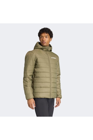 Adidas Terrex Multi Essentials Climawarm Yalıtımlı Kapüşonlu Erkek Yeşil Yürüyüş Montu Kb2186