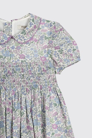 Panço Liberty Kumaş Kız Çocuk Çiçek Desenli Elbise Mor