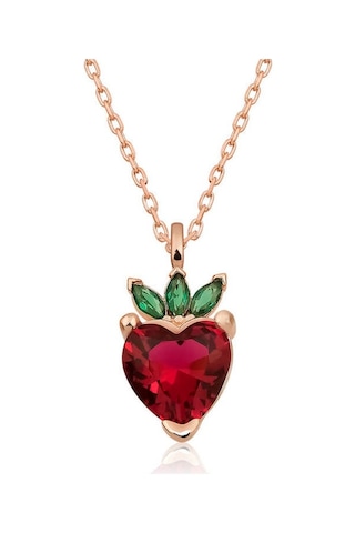 Gümüş Çilek Figür Meyve Kolye (511033958)