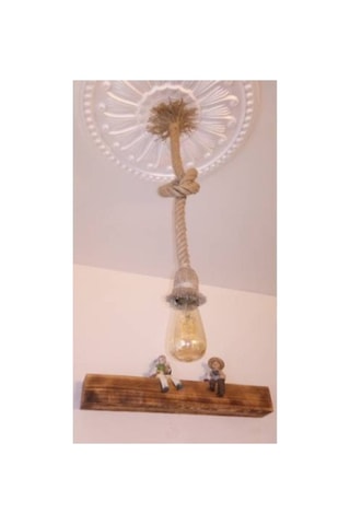 Jüt Halat Avize 20 Mm 100cm Kablo Duy Sarkıt Avize Doğal Görünüm Şık Ürün Natural