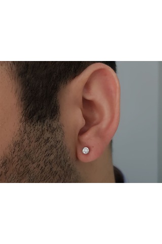 Sirius E Renk 0.18 Ct Pırlanta Tektaş Erkek Küpesi  0815E0013