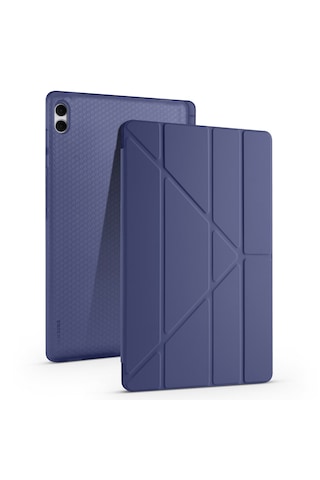 Samsung Galaxy Tab S11 Ultra Uyumlu Kılıf Tri Folding Kalem Bölmeli Katlanabilir Standlı Pu Yumuşak Kapak Kapaklı Kılıf