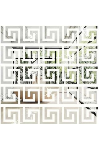 Opulentliving Akrikik Ayna Kenar Bandı Sticker - Gümüş/altın, Uv Baskılı, Mat Bitkili Dekorasyon Duvar Stickerleri