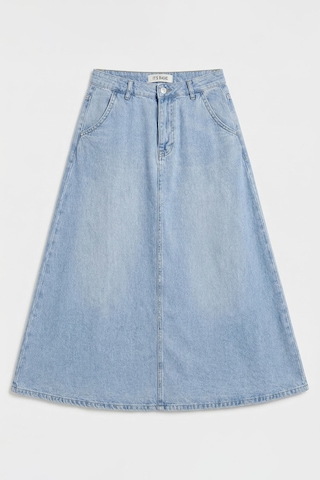 Itsbasic Kadın Snow Kot Rengi Vinca A Tipi Kesim Denim Etek