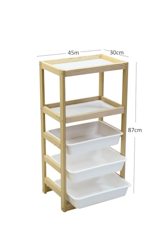 Çok Amaçlı Oyuncak Dolabı 3 Sepet 2 Raf