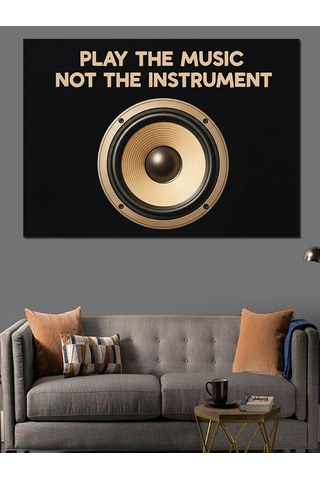 "play The Music" Enstrüman Dekoratif Kanvas - Mdf Ahşap Tablo