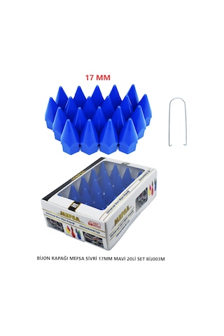 Bijon Kapağı Sivri 17 Mm Mavi 20 Li Set