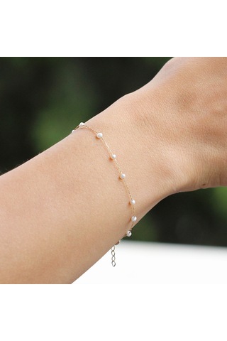 Glorria Altın Incili Sıra Bileklik N11.17776 Sarı Altın