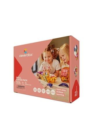 Cleverclixx Curved Pack Manyetik Bloklar, Pastel 34 Parça