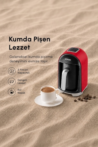 Emsan Kumda 5 Fincan Kapasiteli Türk Kahve Makinesi